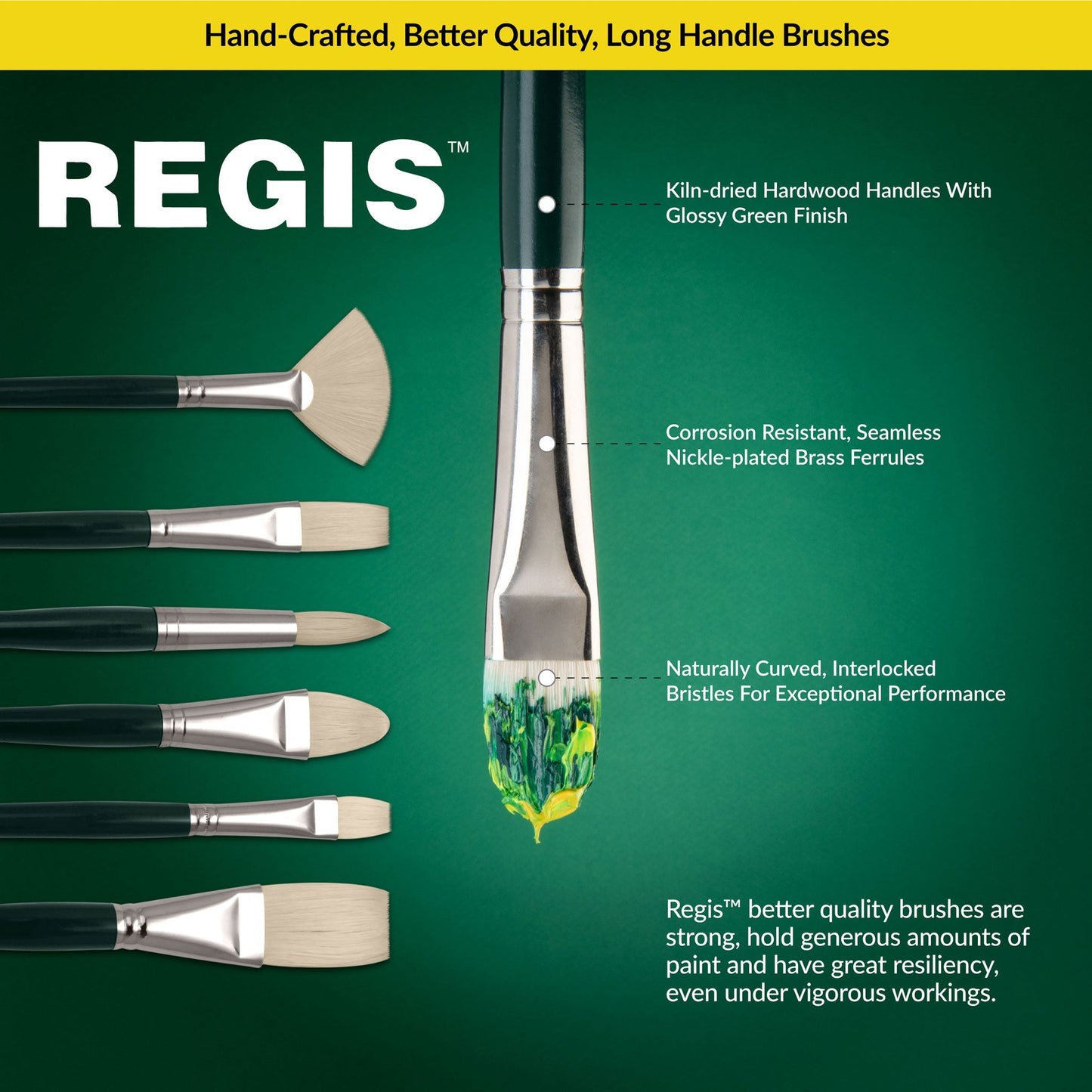 RSET-400B - Regis™ 7pc Oil & Acrylic Bright Brush Set infographic 1