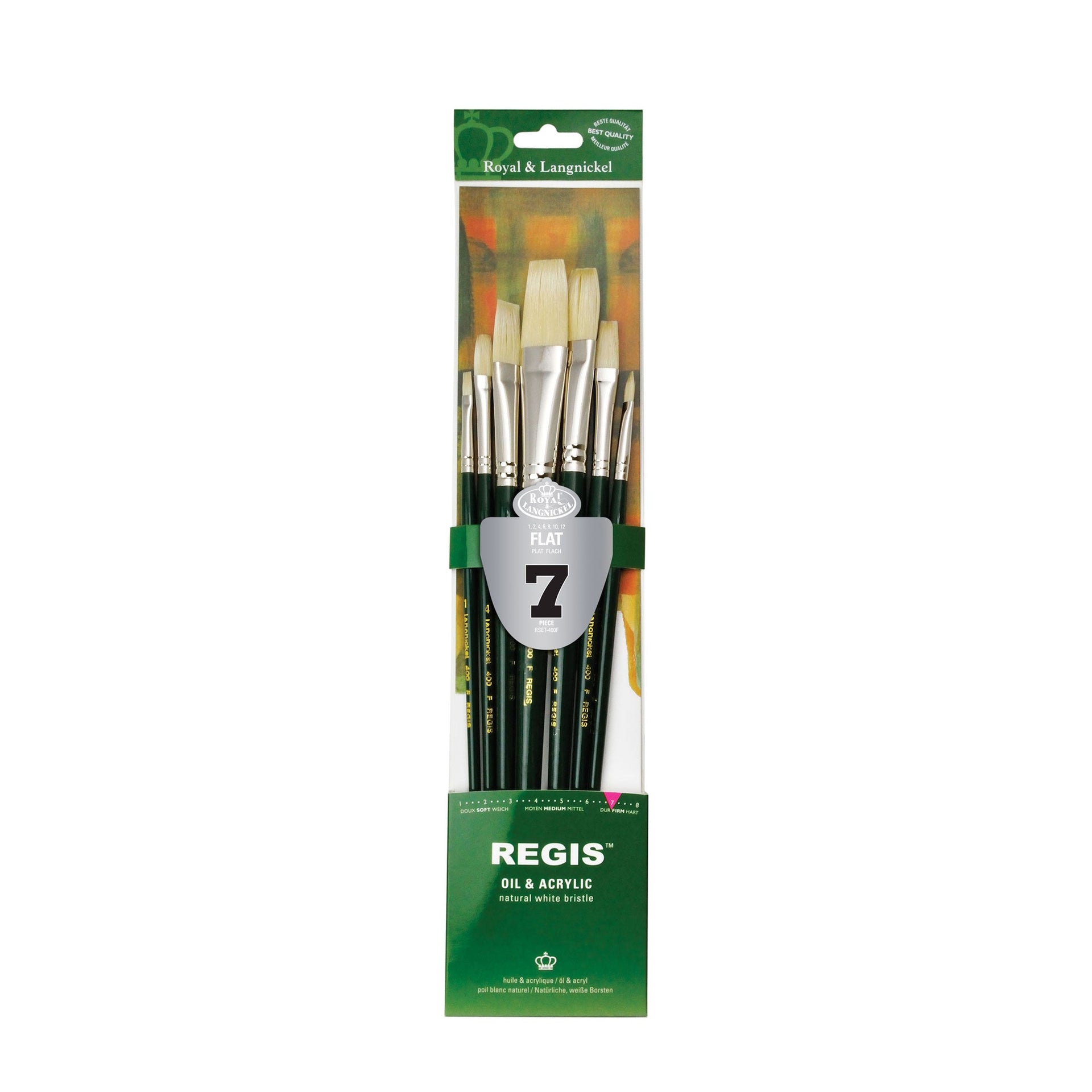 RSET-400F | Regis™ 7pc Oil & Acrylic Flat Brush Set – Royal