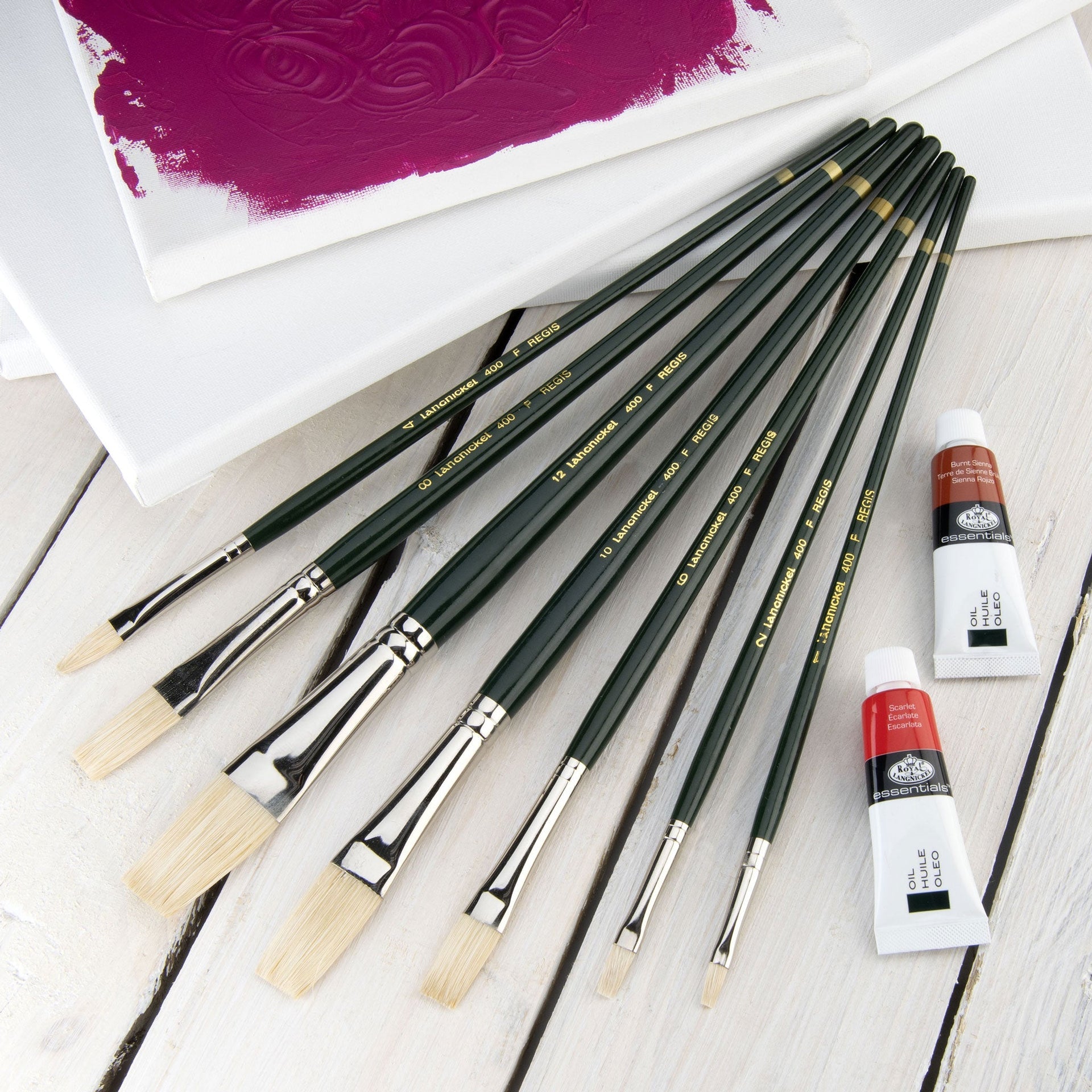 RSET-400F | Regis™ 7pc Oil & Acrylic Flat Brush Set – Royal