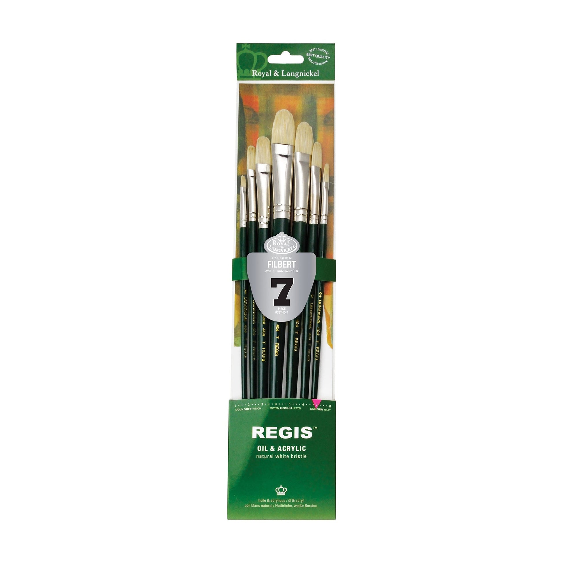 RSET-404T - Regis™ 7pc Oil & Acrylic Filbert Brush Set packaging front