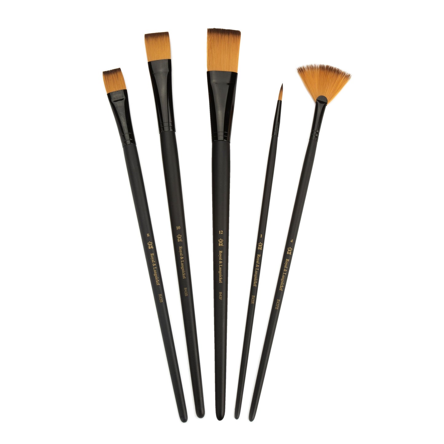 RSET-4301 - essentials™ 5pc Gold Taklon Variety Brush Set glam 5