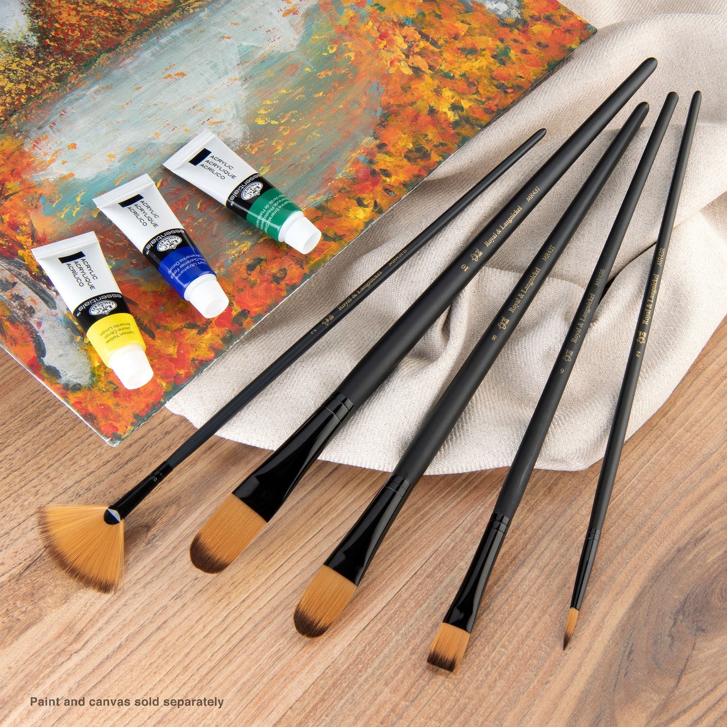 RSET-4303 - essentials™ 5pc Gold Taklon Variety Brush Set glam 2