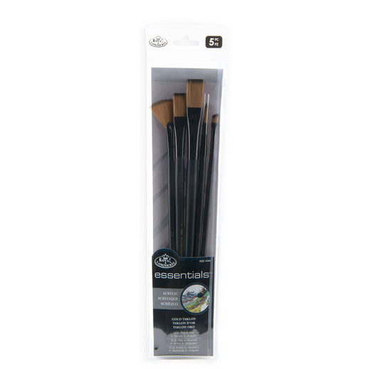 RSET-4304 - essentials™ 5pc Gold Taklon Variety Brush Set packaging front