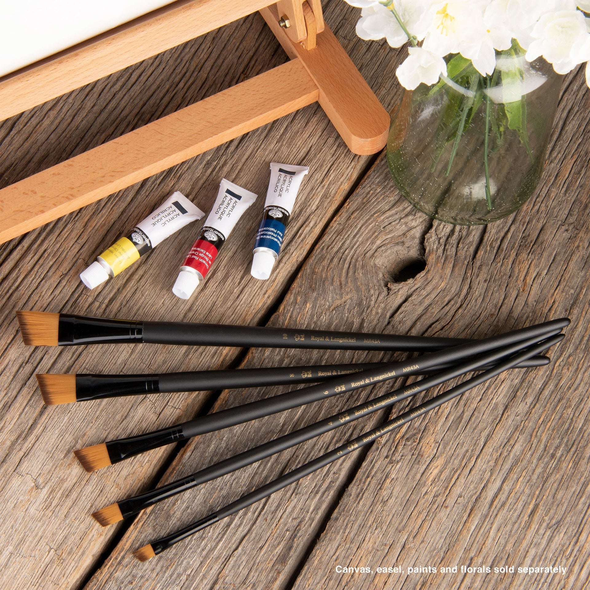 RSET-4308 - essentials™ 5pc Gold Taklon Variety Brush Set glam 2