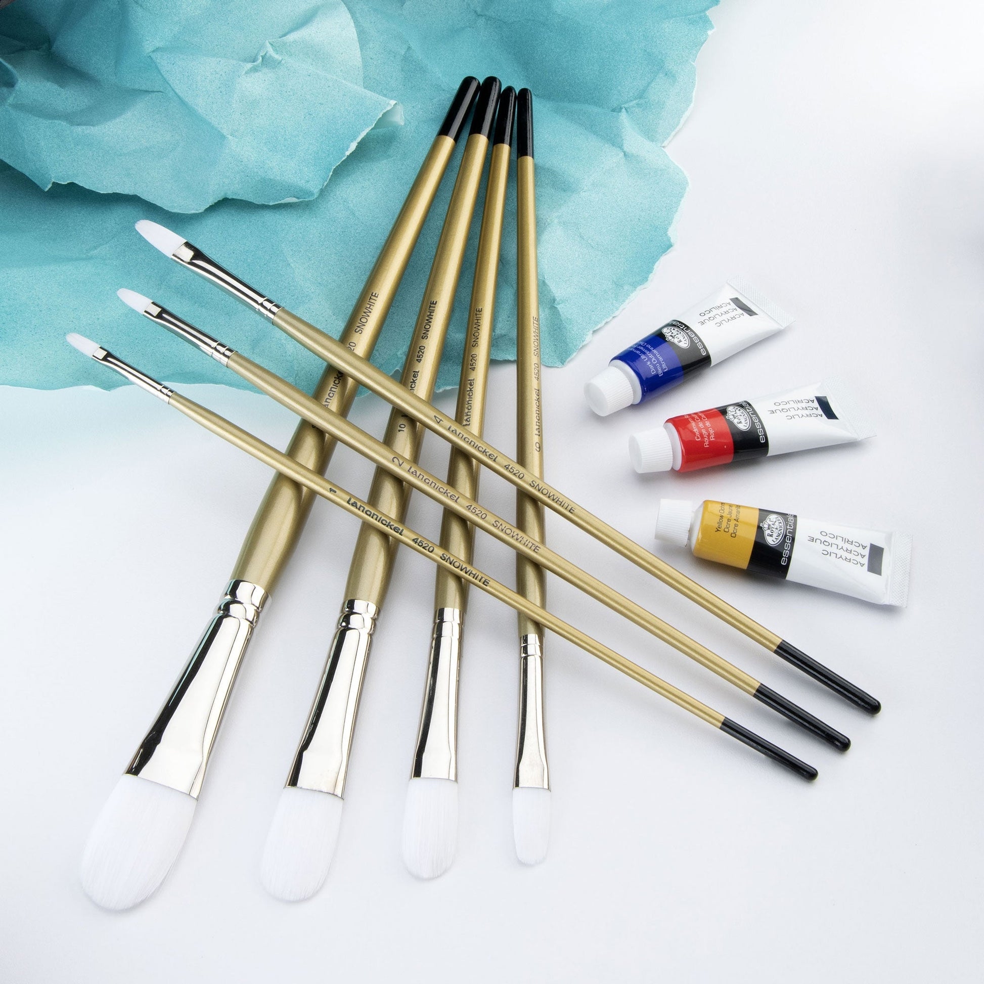 RSET-4500 - Snowhite™ 7pc Oil & Acrylic Round Brush Set glam 2