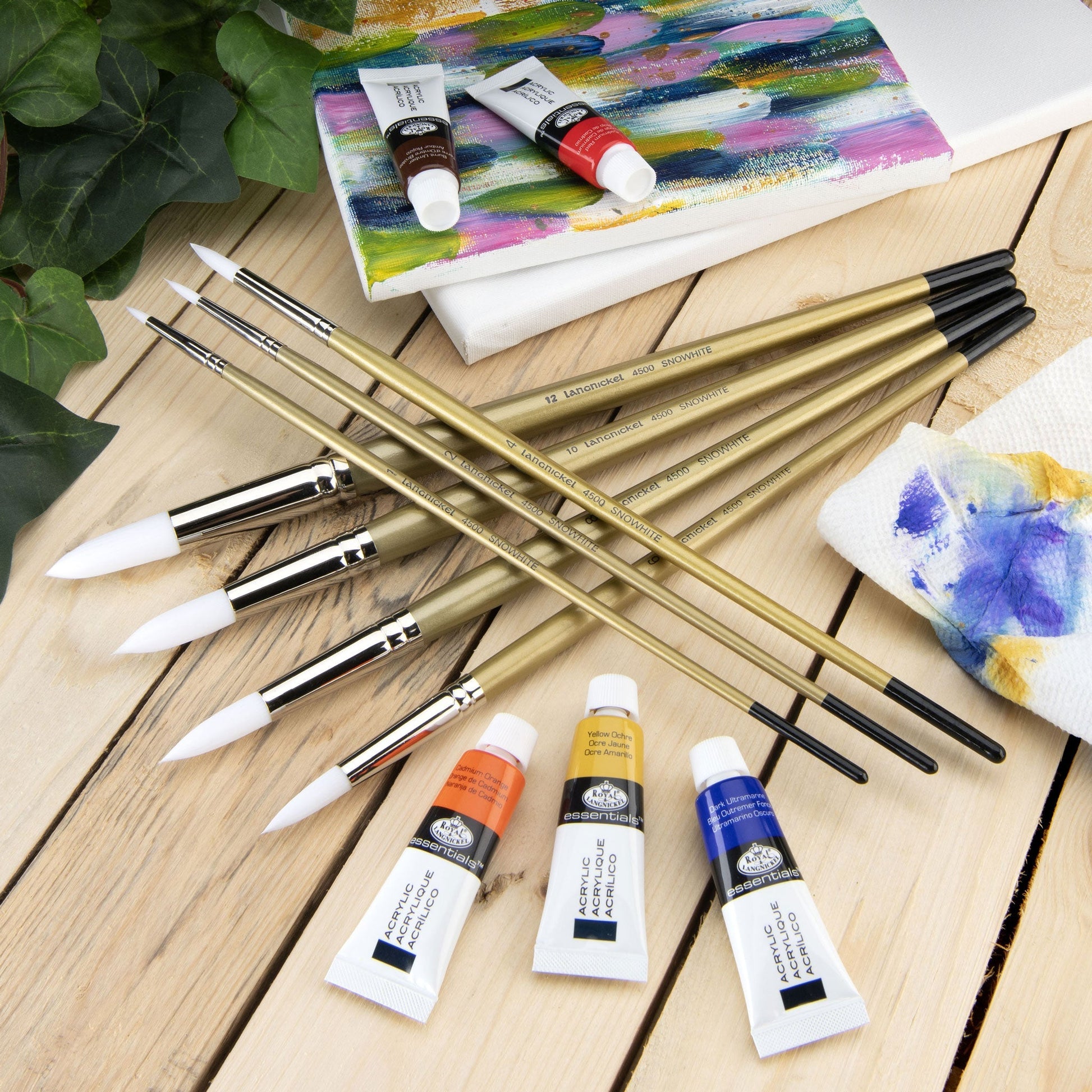 RSET-4520 - Snowhite™ 7pc Oil & Acrylic Filbert Brush Set glam 2