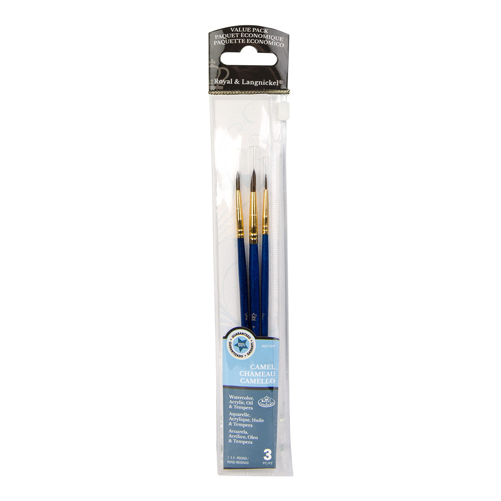 RSET-9101 - 3pc Camel Hair Round Brush Set