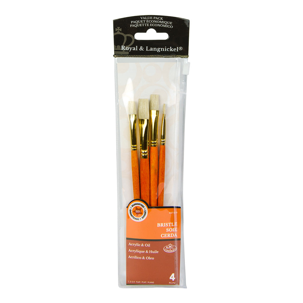 RSET-9118 - 4pc Bristle Flat Brush Set