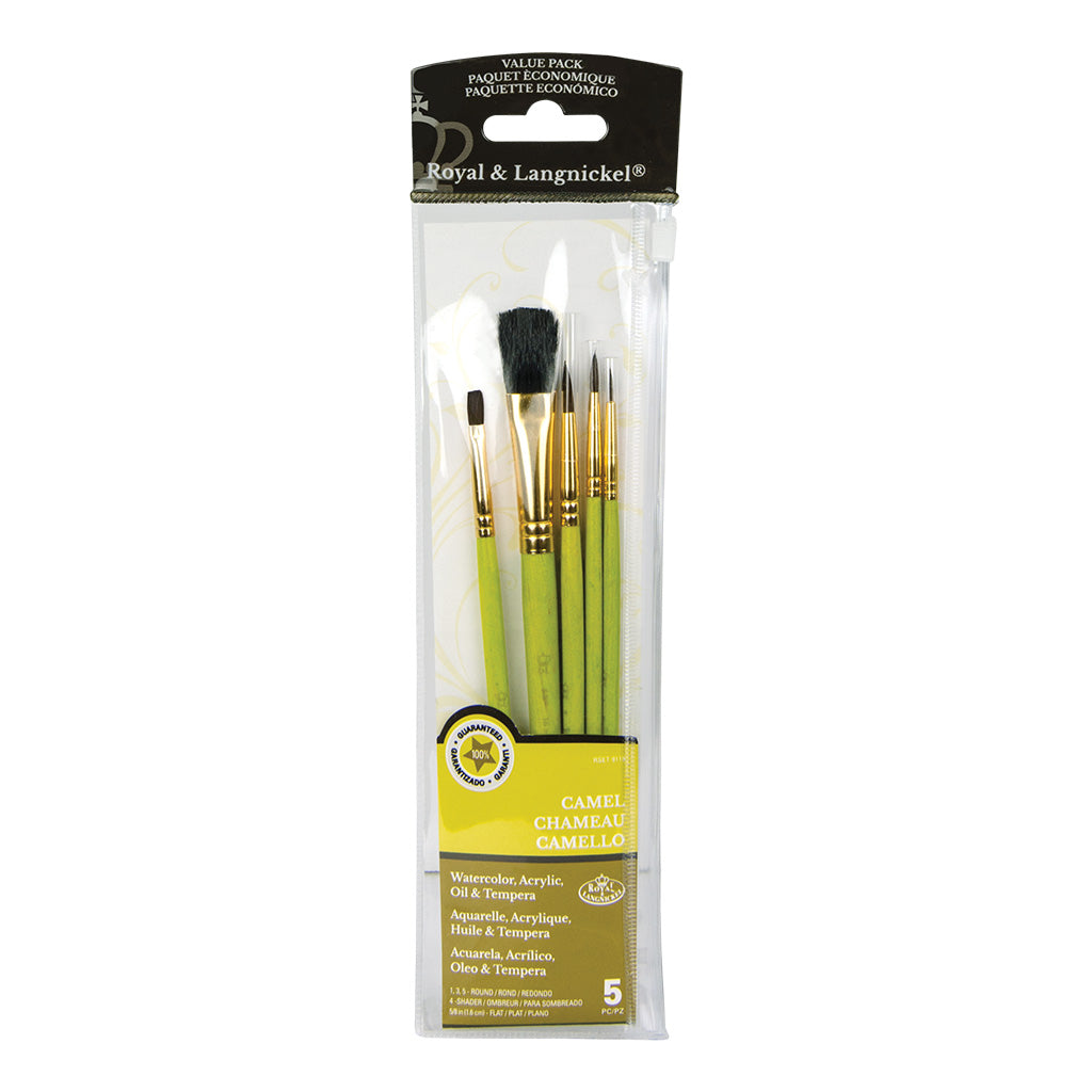 RSET-9119 - 5pc Camel Hair Variety Brush Set