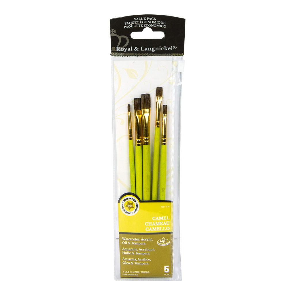 RSET-9120 - 5pc Camel Hair Shader Brush Set