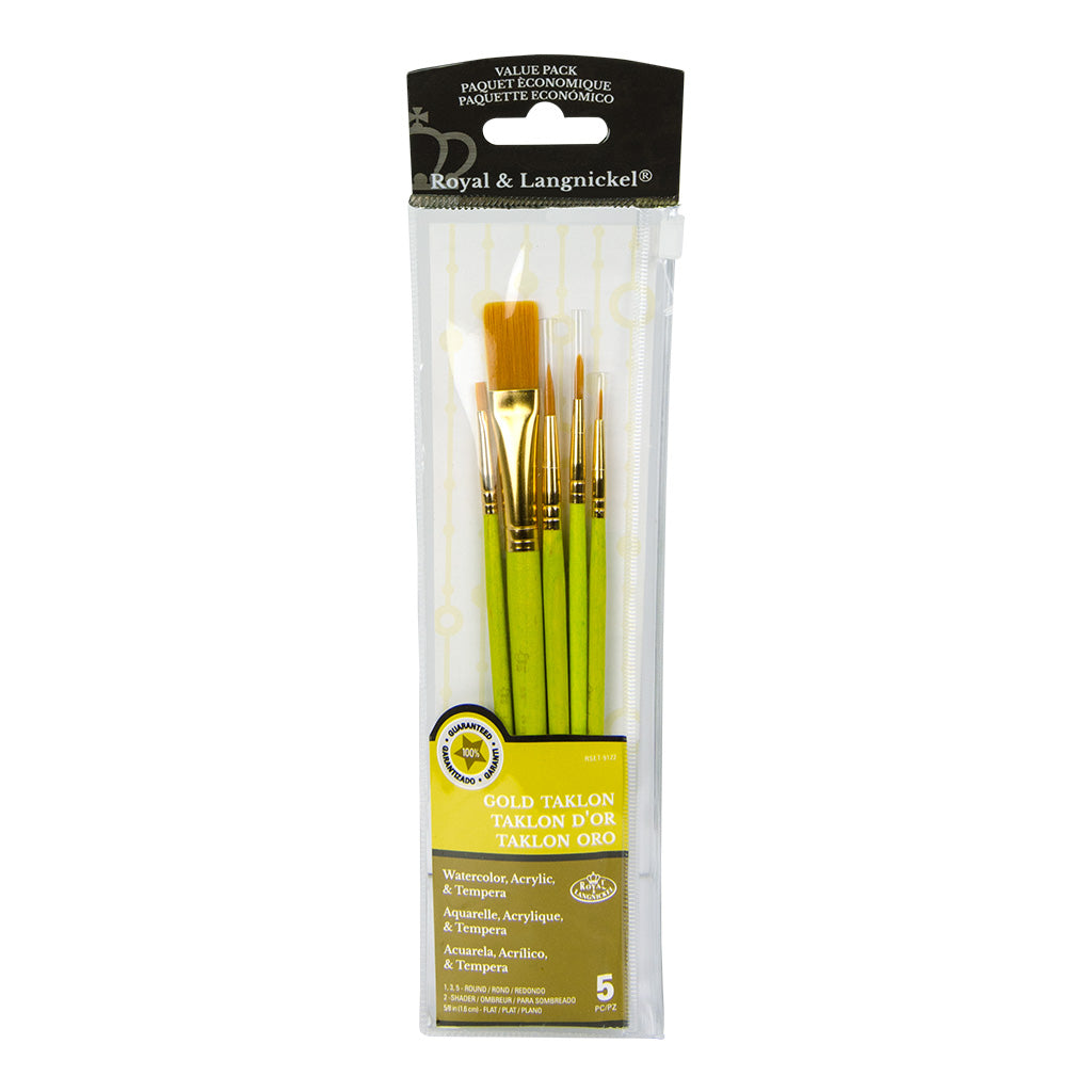 RSET-9122 - 5pc Golden Taklon Variety Brush Set