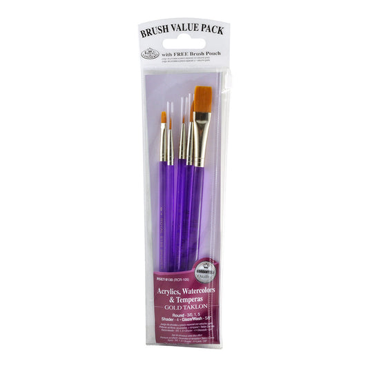 RSET-9130 - 5pc Golden Taklon Variety Brush Set