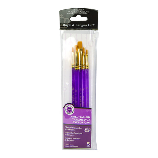 RSET-9133 - 5pc Golden Taklon Shader Brush Set