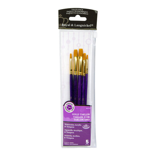 RSET-9137 - 5pc Golden Taklon Shader Brush Set