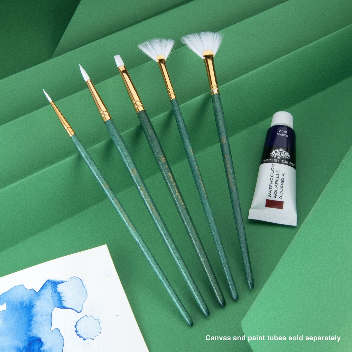 RSET-9141 - 5pc White Taklon Variety Brush Set glam 1