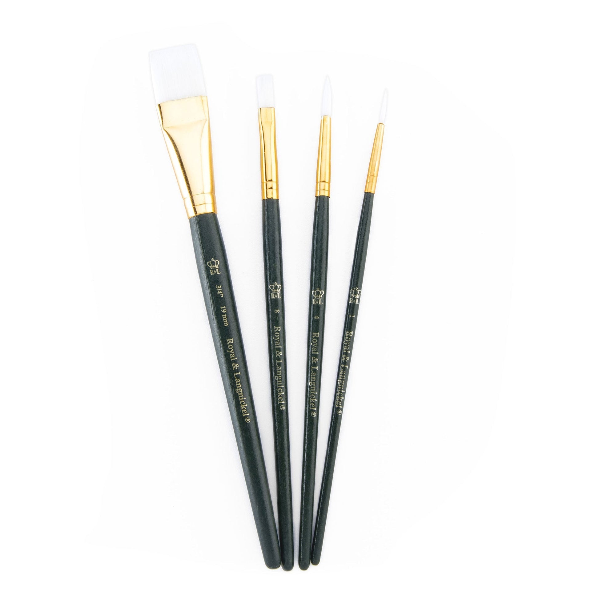 RSET-9142 - 4pc White Taklon Variety Brush Set glam 3