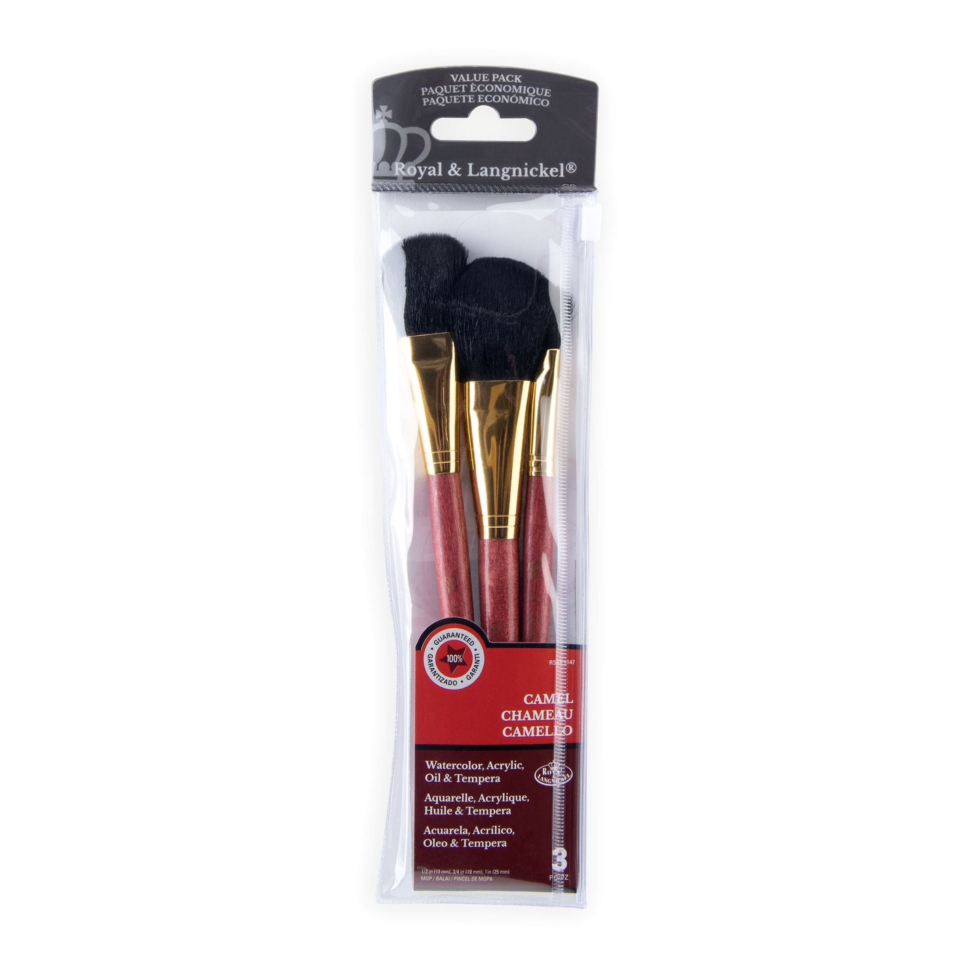 RSET-9147 - 3pc Camel Hair Mop Brush Set packaging front