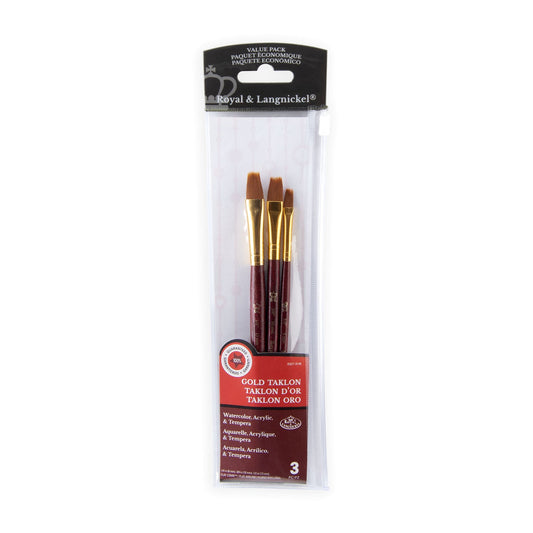 RSET-9148 - 3pc Golden Taklon Flat Comb™ Brush Set packaging front