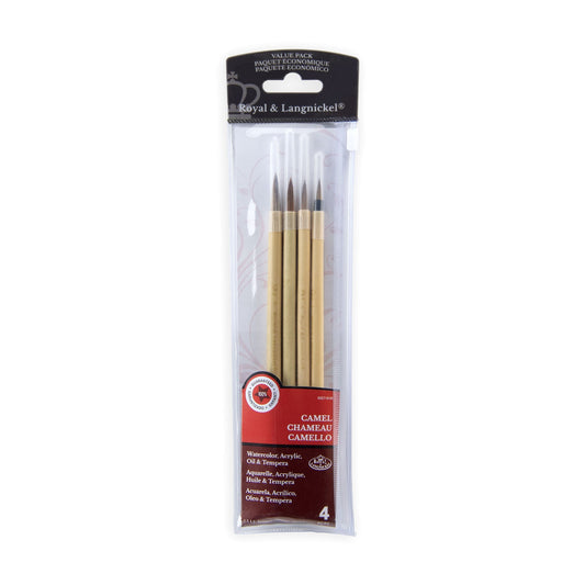 RSET-9149 - 4pc Camel Hair Bamboo Brush Set packaging front