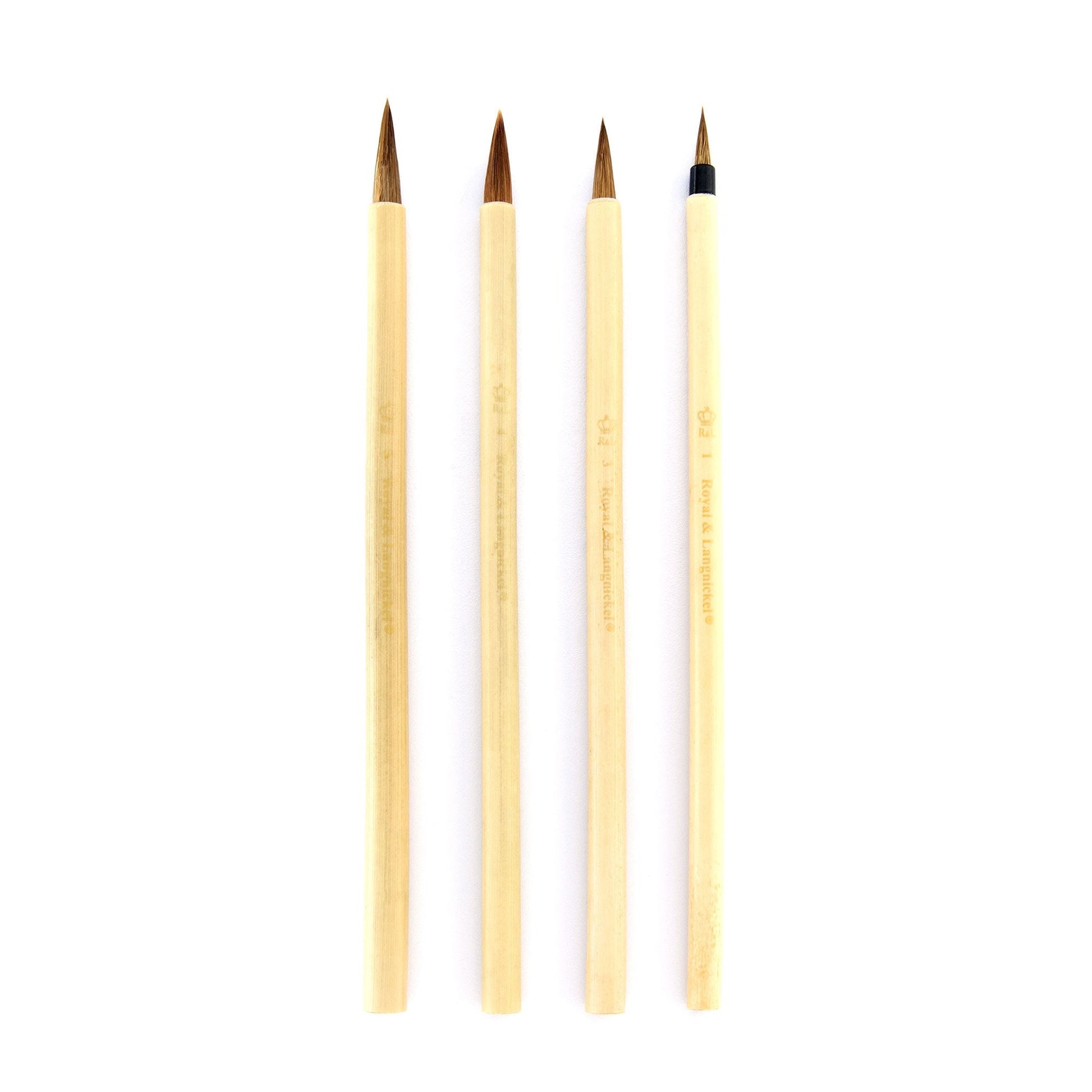 RSET-9149 - 4pc Camel Hair Bamboo Brush Set