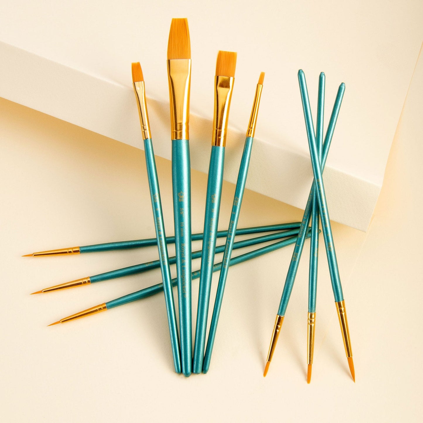 RSET-9155 - 11pc Golden Taklon Variety Brush Set with Brush Pouch glam 1