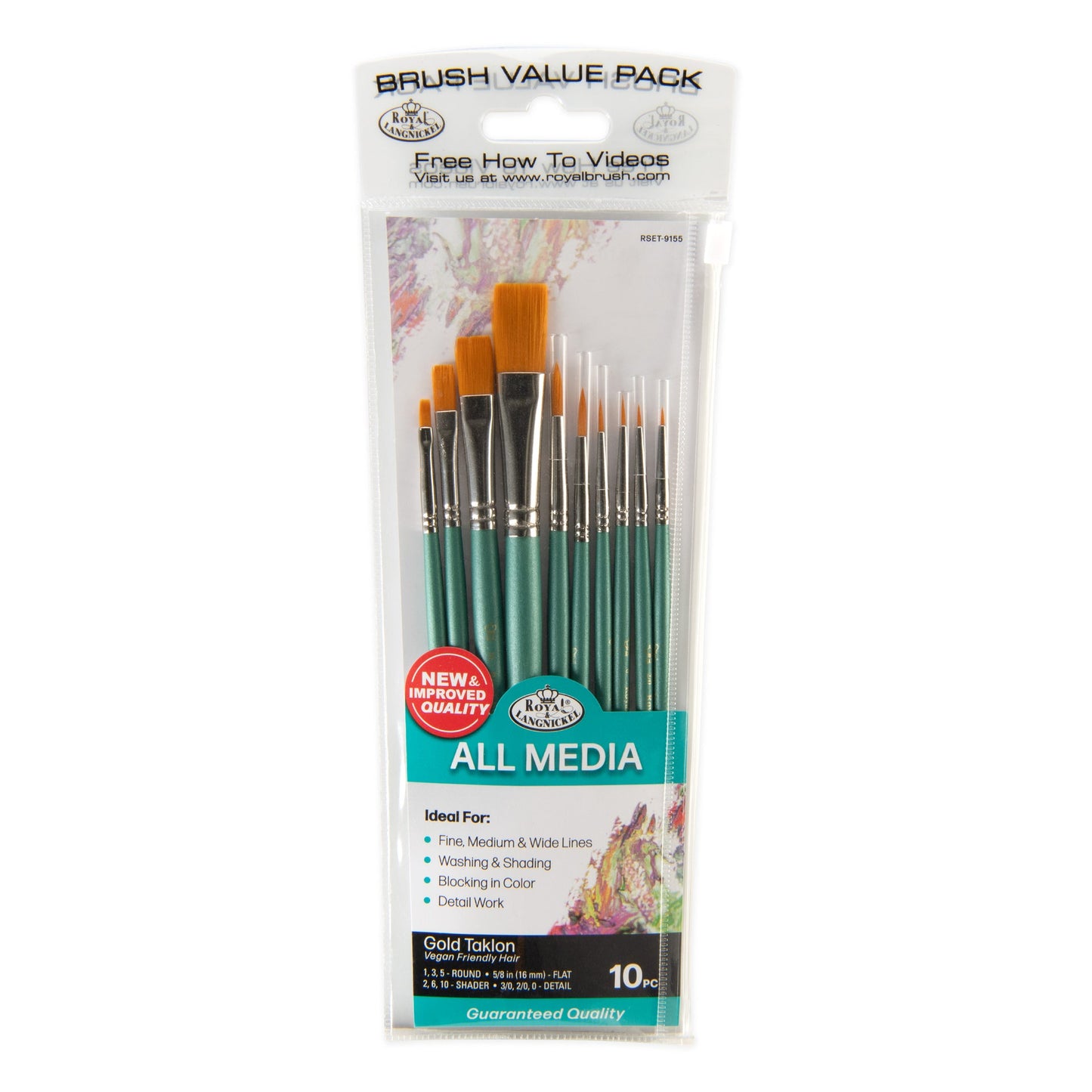 RSET-9155-SIA | 10pc Gold Taklon Set