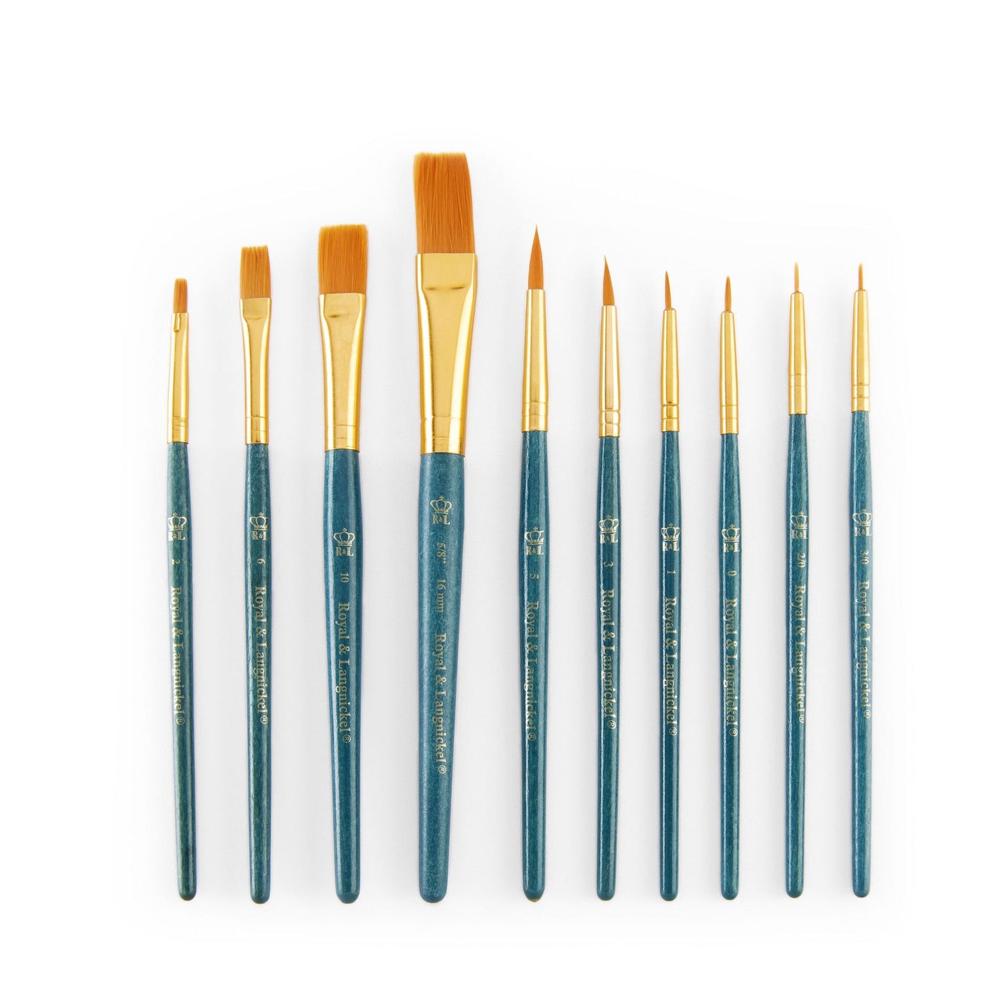 RSET-9156 - 10pc Golden Taklon Variety Brush Set