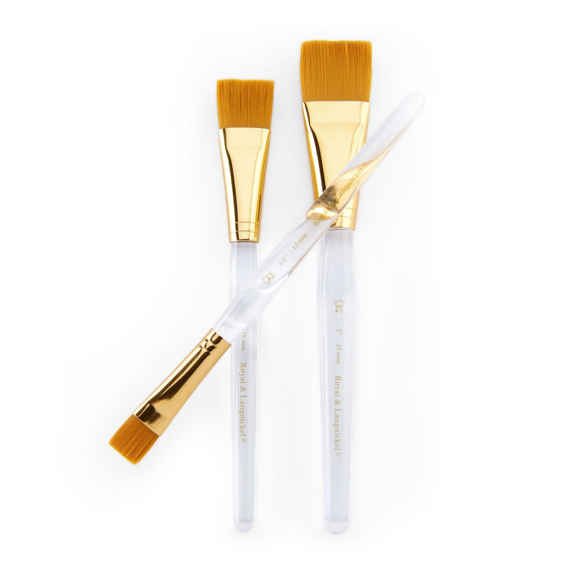 RSET-9160 - 3pc Golden Taklon Wash Brush Set glam 3