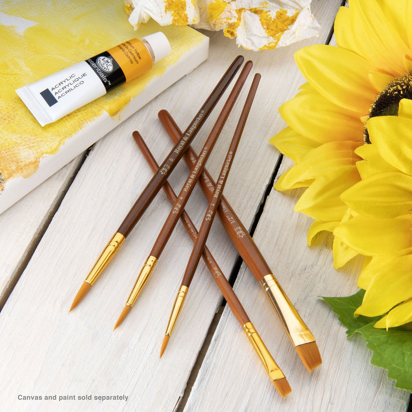 RSET-9162 - 5pc Golden Taklon Round/Angular Brush Set glam 1