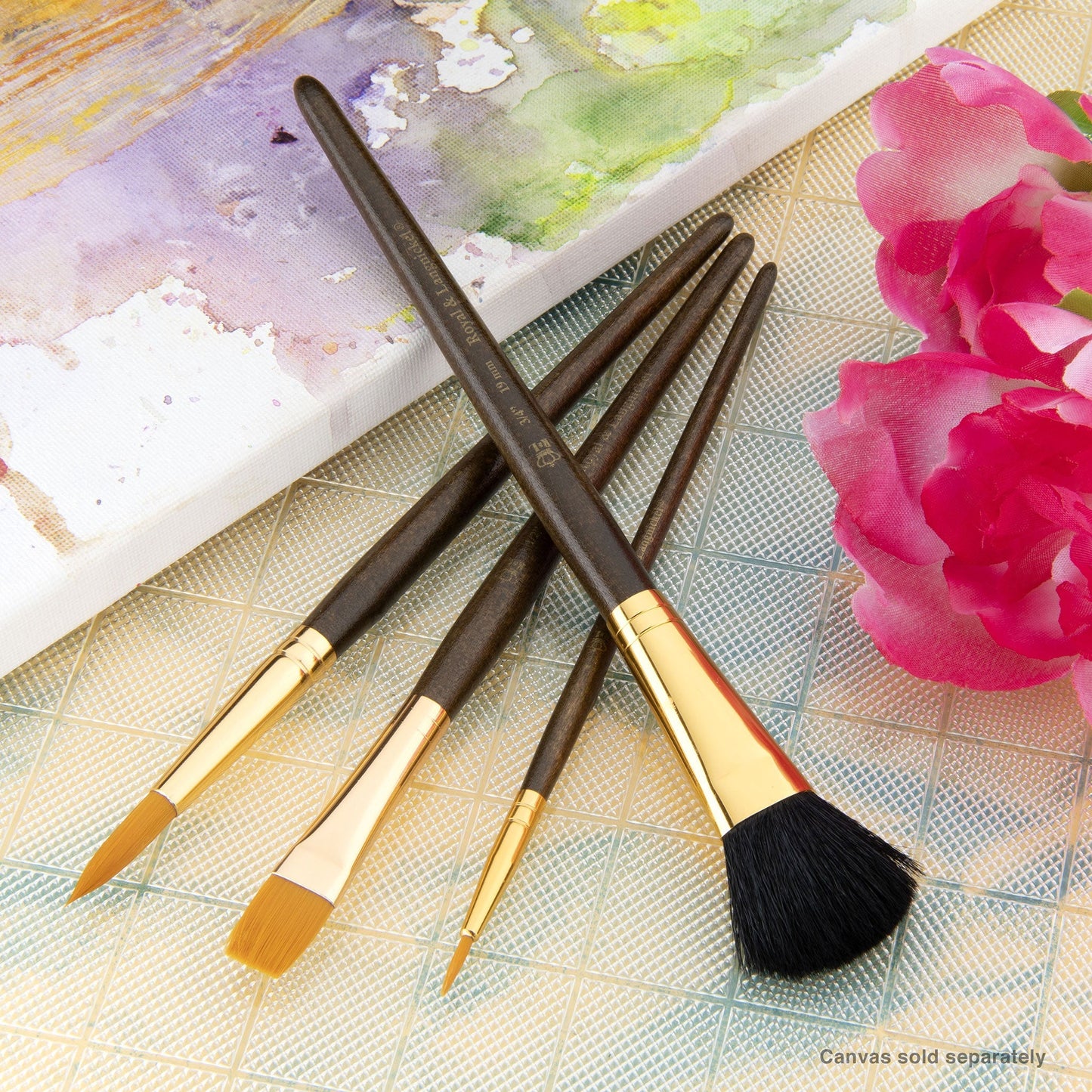 RSET-9165 - 4pc Golden Taklon Variety Brush Set glam 2