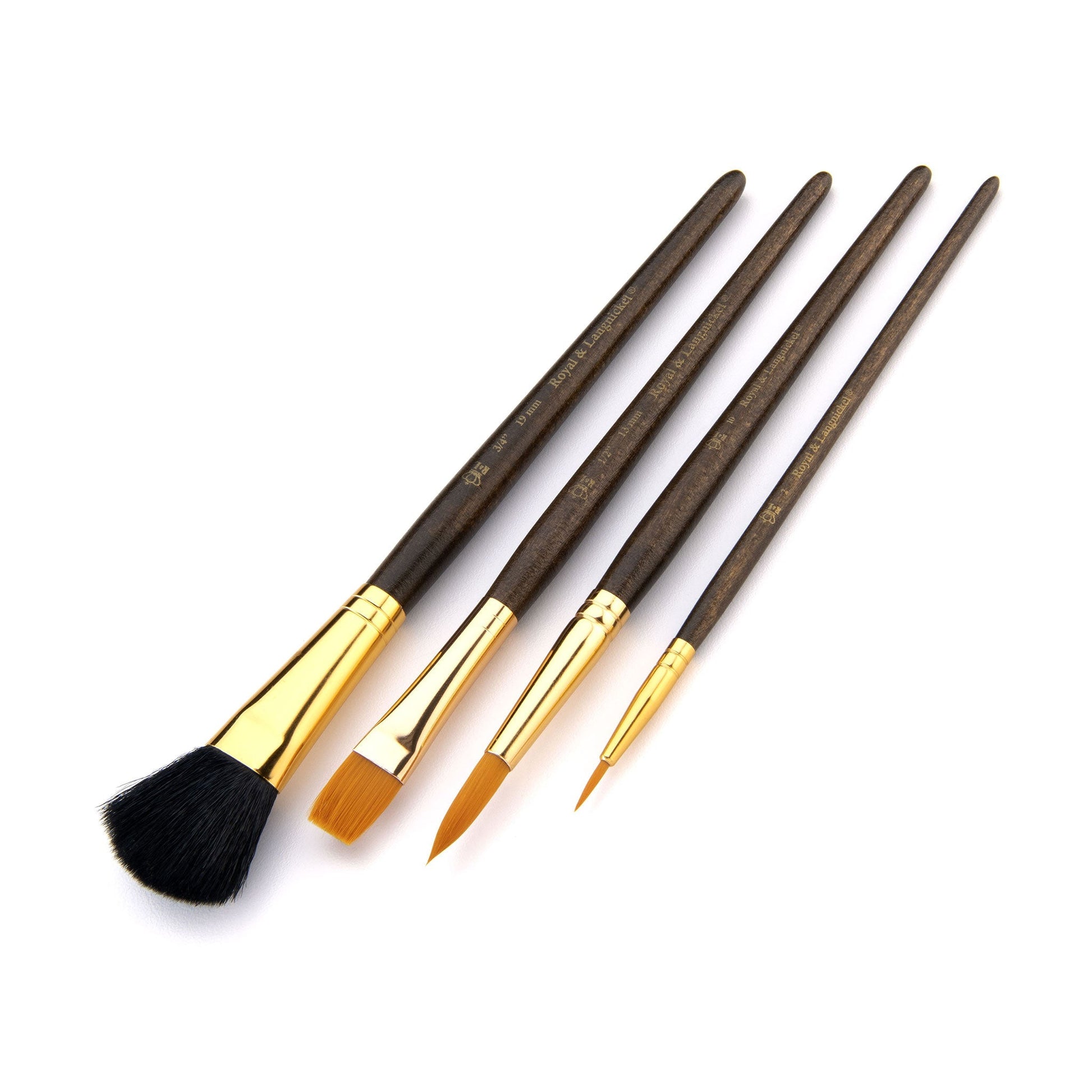 RSET-9165 - 4pc Golden Taklon Variety Brush Set glam 3