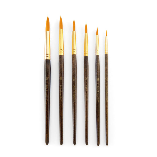 RSET-9167 - 6pc Golden Taklon Round Brush Set