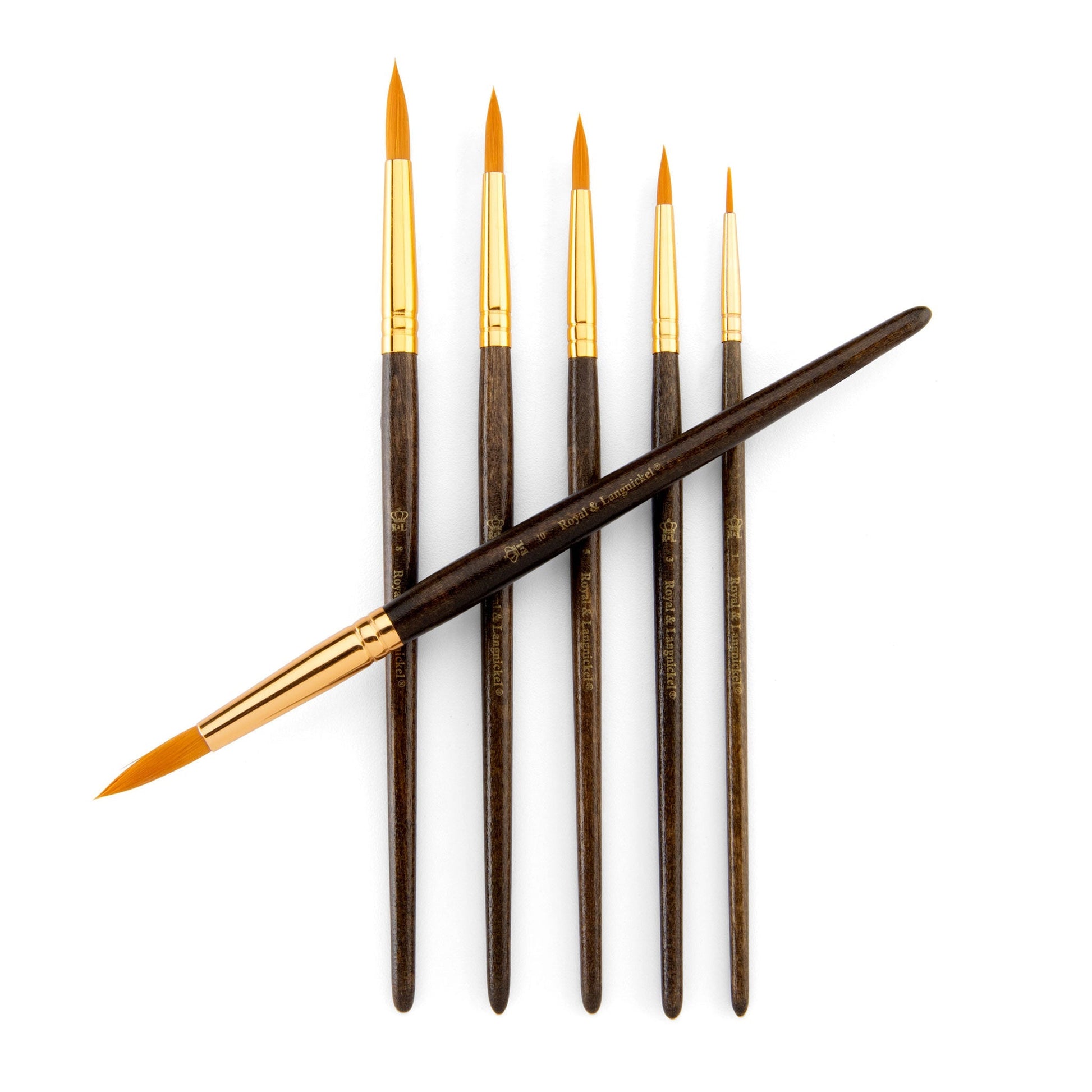 RSET-9167 - 6pc Golden Taklon Round Brush Set glam 3