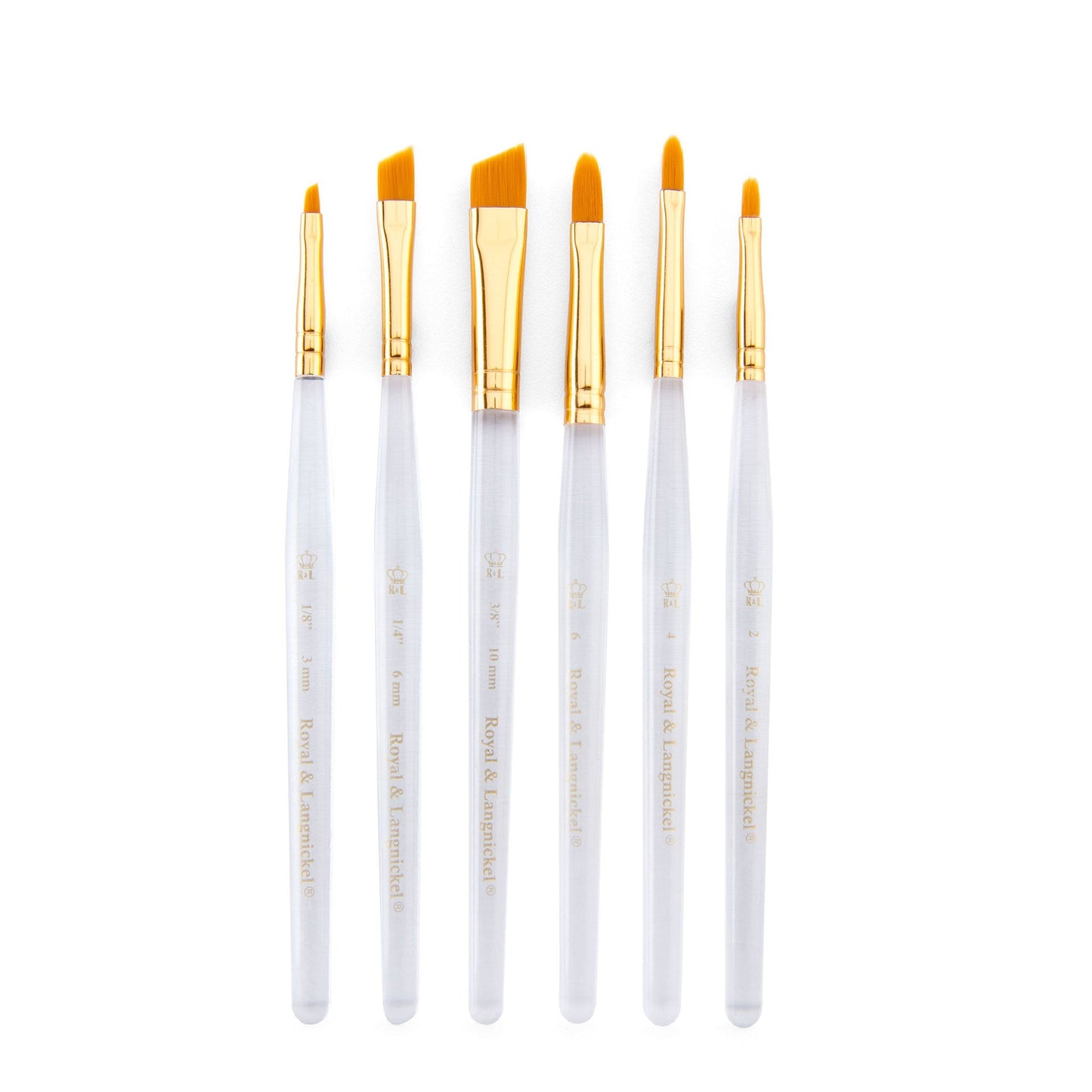 RSET-9171 - 6pc Golden Taklon Short Handle Filbert/Angular Brush Set