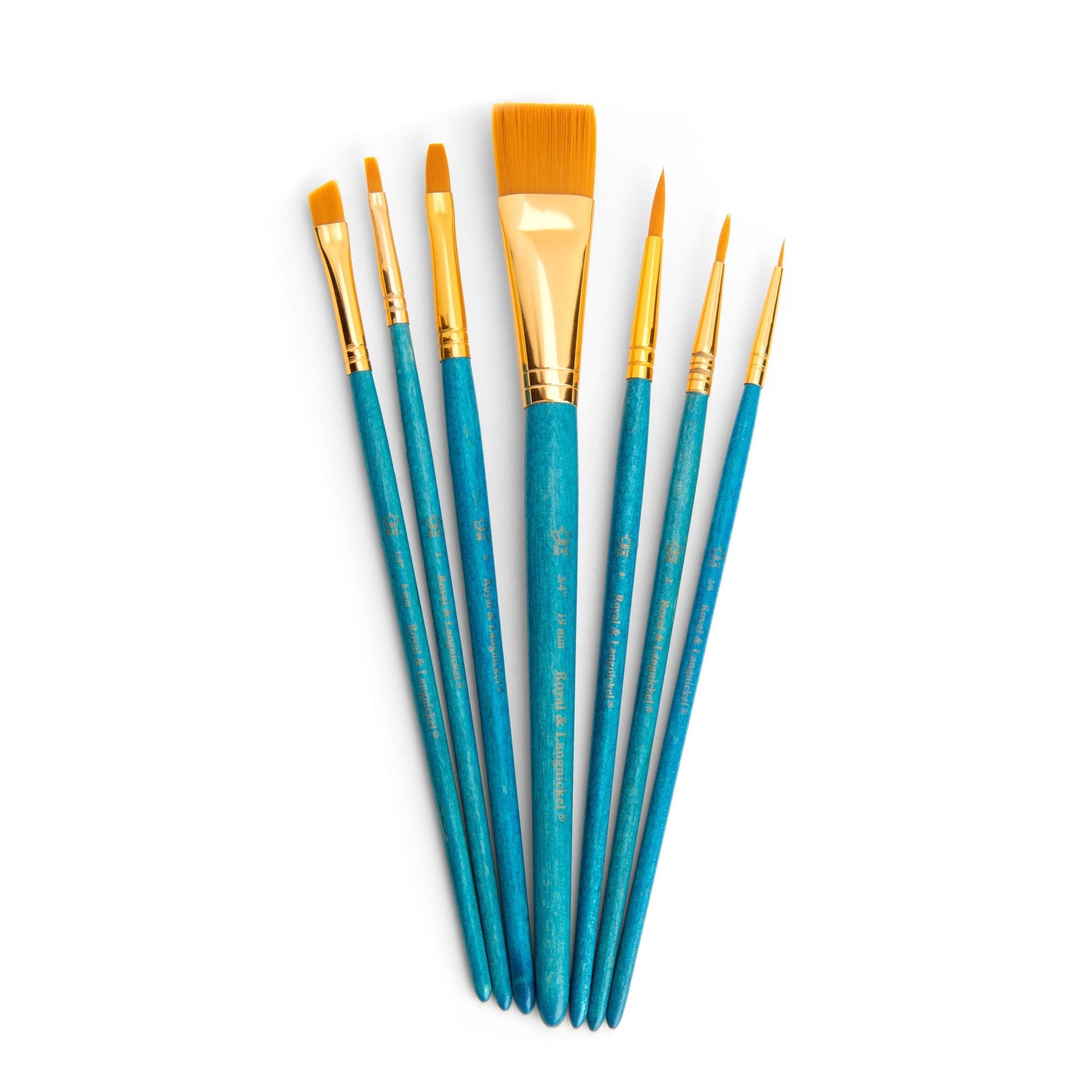 RSET-9184 - 7pc Golden Taklon Variety Brush Set