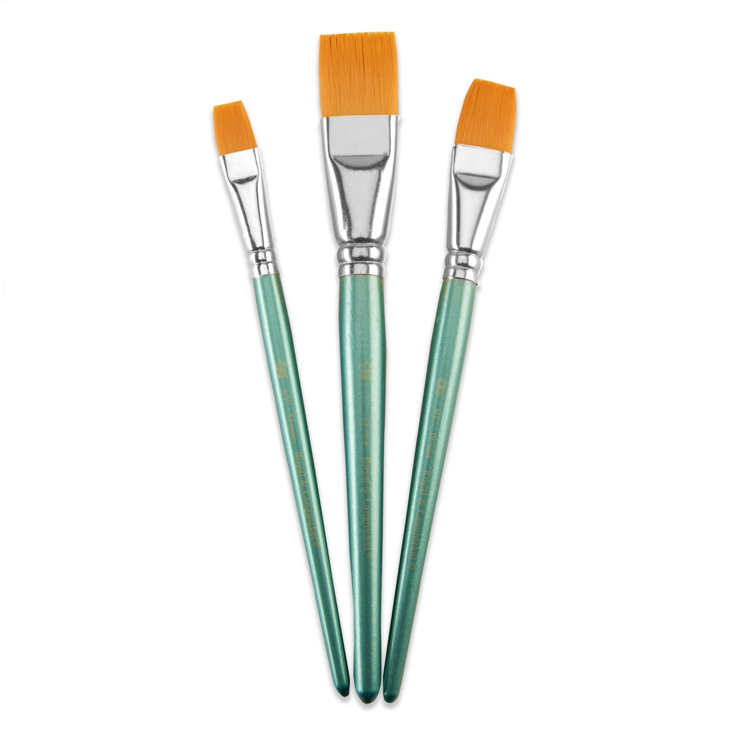 RSET-9185-SIA | 3pc Gold Taklon Glaze/Wash Brush Set