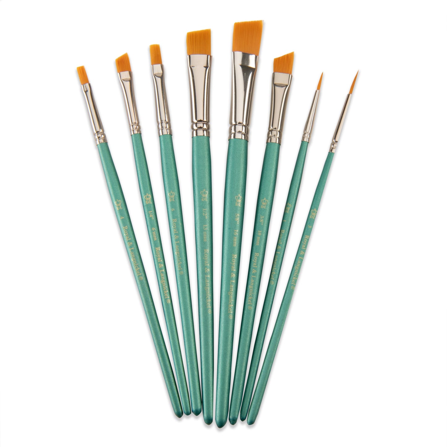 RSET-9186-SIA | 8pc Gold Taklon Brush Set