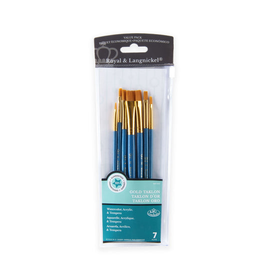 RSET-9187 - 7pc Golden Taklon Shader Brush Set packaging front