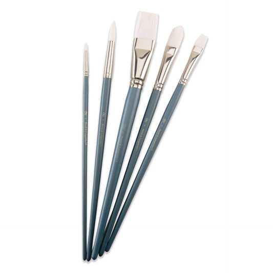 RSET-9188-SIA | 5pc Long Handle White Taklon