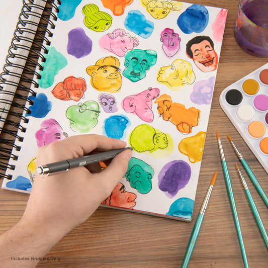 WAL-RSET-9190-RFID | Royal & Langnickel 4pc Golden Taklon Round Brush Set