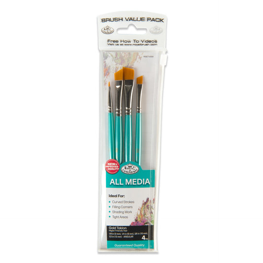 RSET-9191 | 4pc Golden Taklon Angular Brush Set