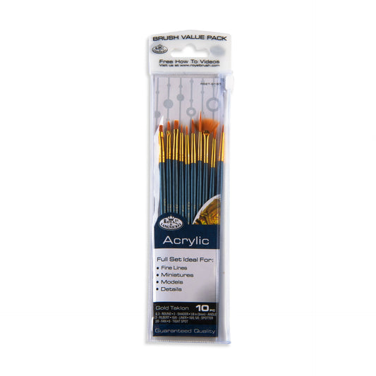 RSET-9193 - 10pc Golden Taklon Variety Brush Set packaging front