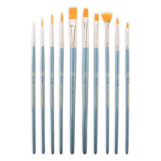 RSET-9194 | 10pc Golden Taklon Variety Brush Set