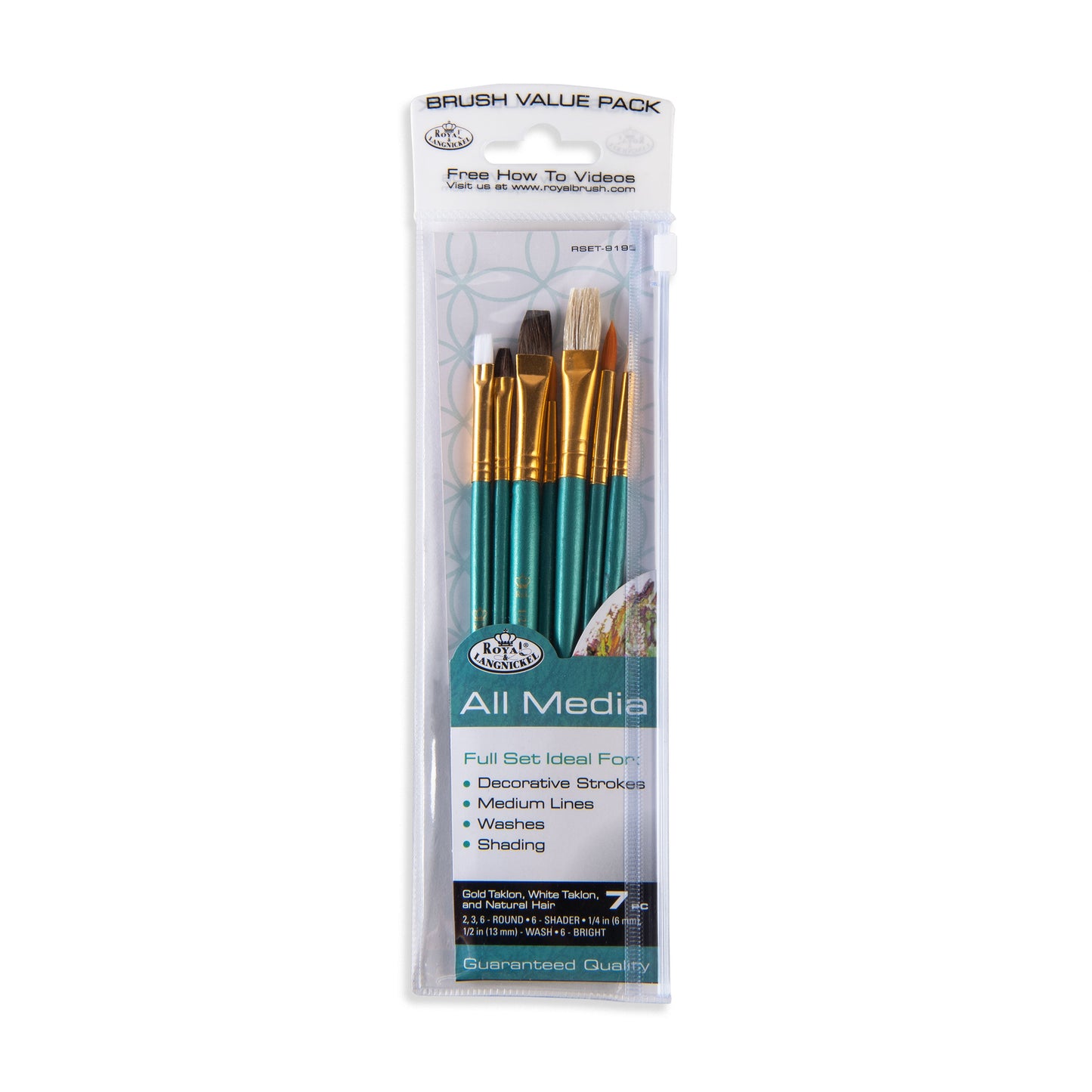 RSET-9195 - 7pc All Media Variety Brush Set packaging front