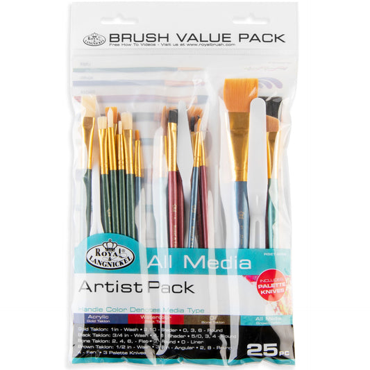 RSET-9258 - All Media 25pc Combo Variety Artist Brush Set packaging front