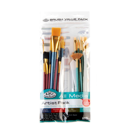 RSET-9259 - All Media 25pc Combo Variety Artist Brush Set packaging front