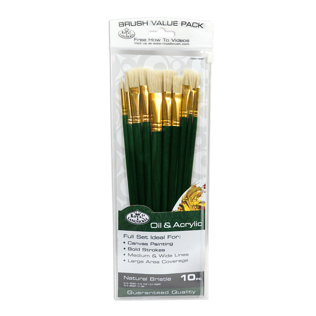 RSET-9261 - 10pc Natural Bristle Variety Brush Set