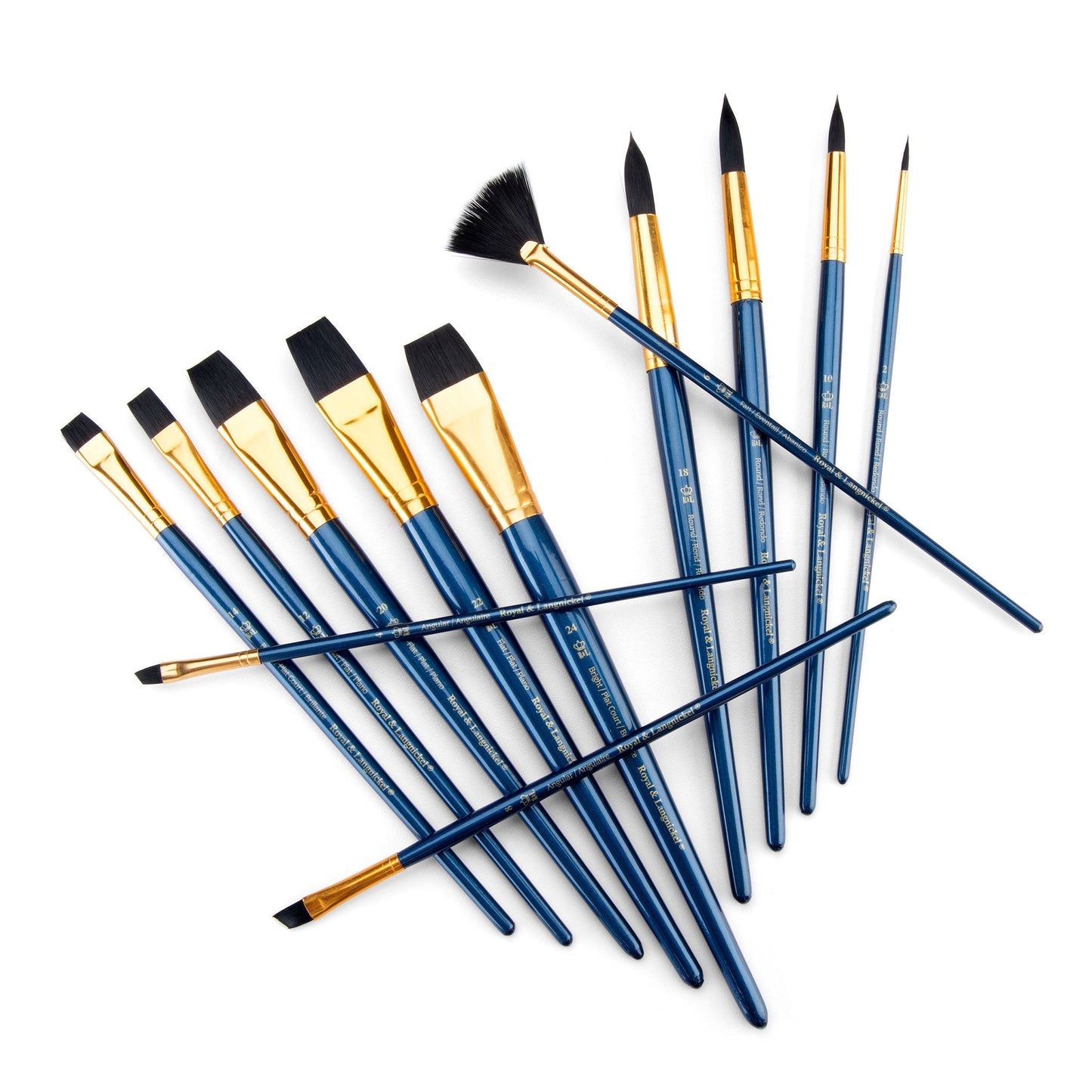 RSET-9301 - 12pc Black Taklon Long Handle Variety Brush Set glam 3