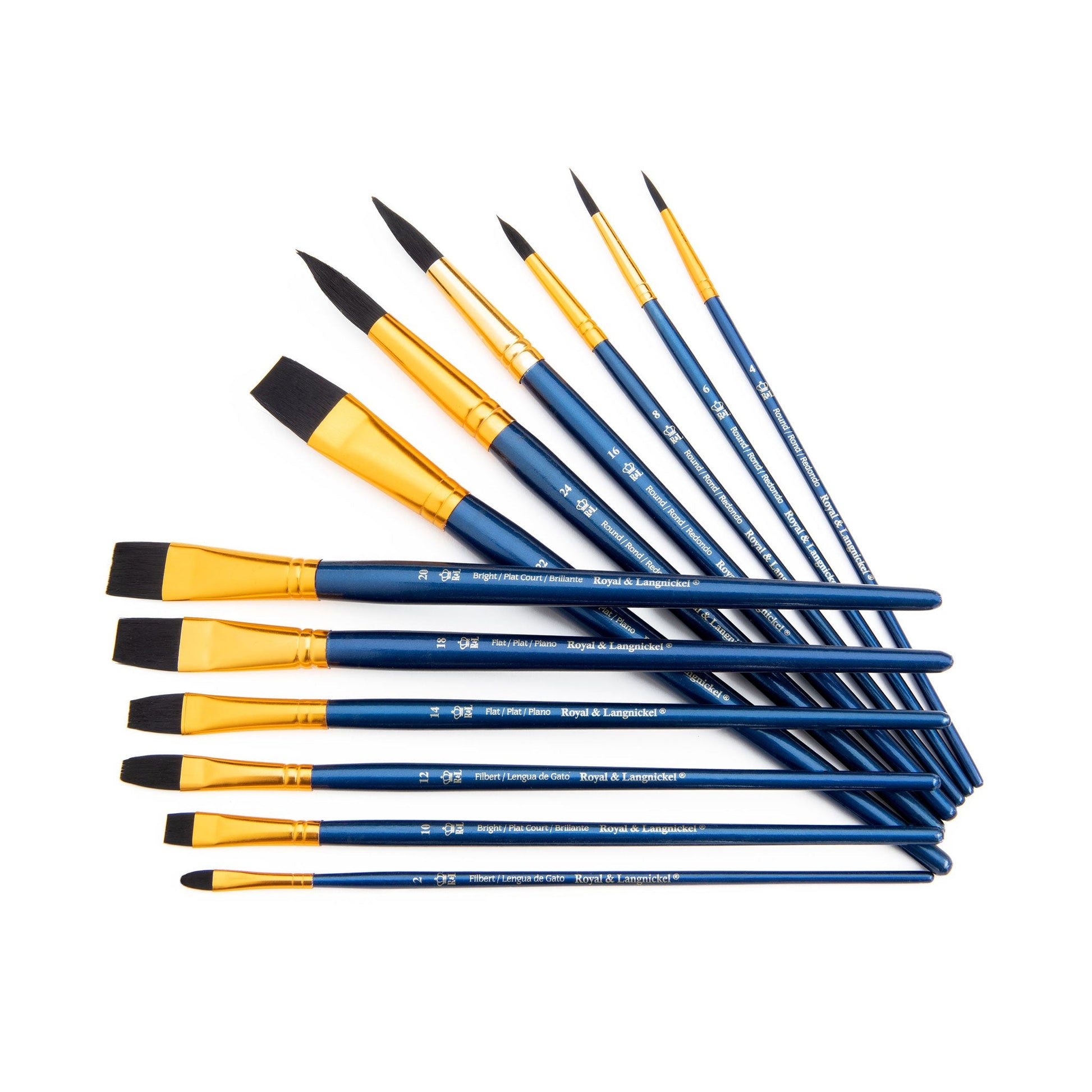 RSET-9302 - 12pc Black Taklon Long Handle Variety Brush Set glam 3