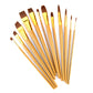 RSET-9303 - 12pc Brown Taklon Long Handle Variety Brush Set glam 4